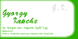 gyorgy kapche business card